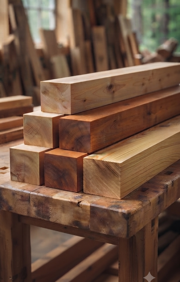 Heavy timber and large hardwood blanks