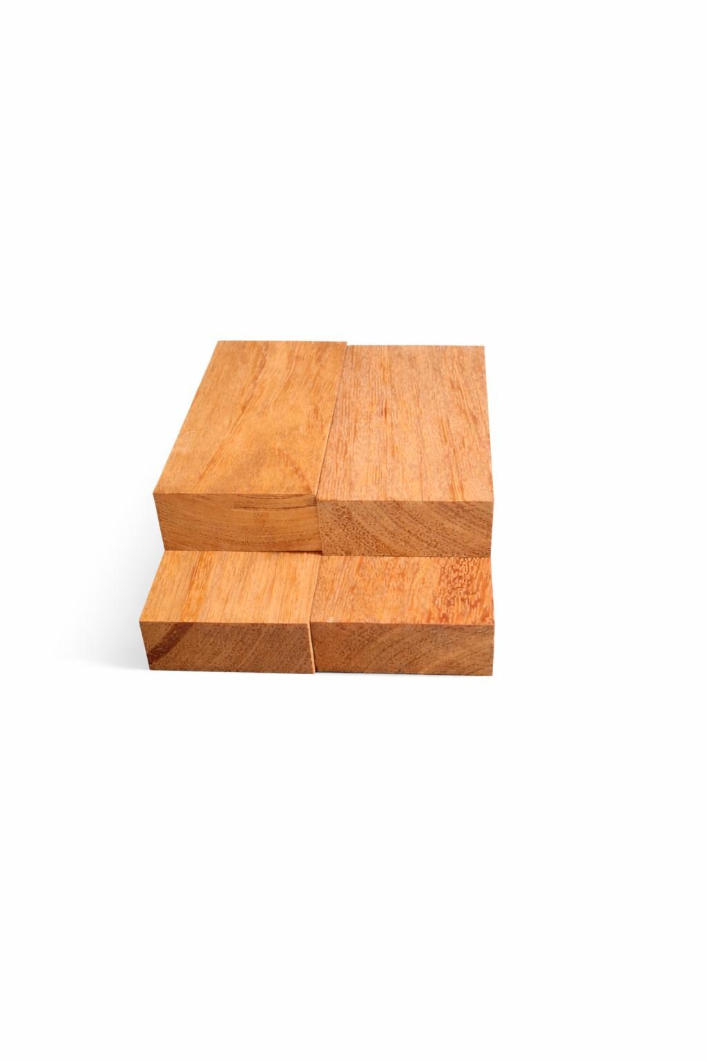Kempas exotic wood blank with orange reddish-brown grain