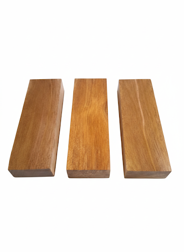 Golden honey exotic wood blanks, exact set of three, 2 × 7 × 1 1/8 in