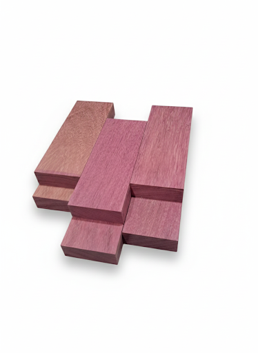 Purpleheart turning blanks set of 2, intense natural mauve hardwood