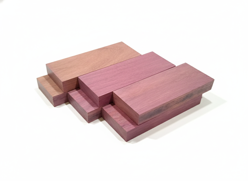 Purpleheart exotic hardwood blanks showing dense grain and purple color