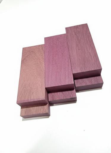 Set of two Purpleheart blanks for woodturning, knife handles and crafts