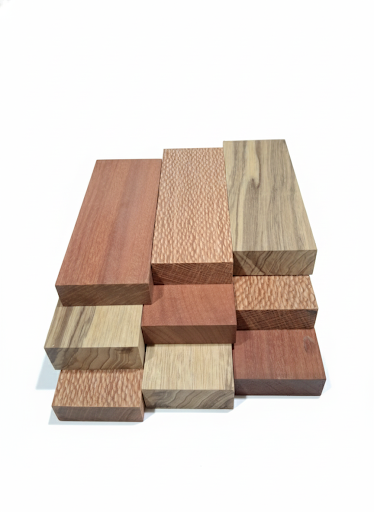Lacewood, Black Limba and Madras knife handle blanks, 3-pack actual batch