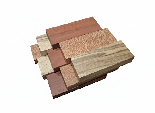 Knife handle blank 3-pack with natural hardwood figure, not resin-stabilized