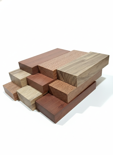 Actual batch of exotic hardwood handle blanks for custom knives