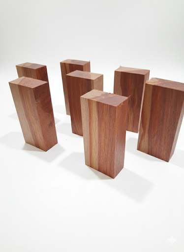 Fire Padouk turning blank, deep red exotic hardwood, 4.72 × 2.24 × 1 in