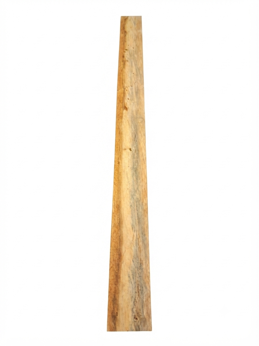 Golden-brown exotic hardwood board, 34.75 in, dark mineral streaks
