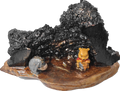 Winnie the Pooh and Eeyore wood and epoxy woodland sculpture