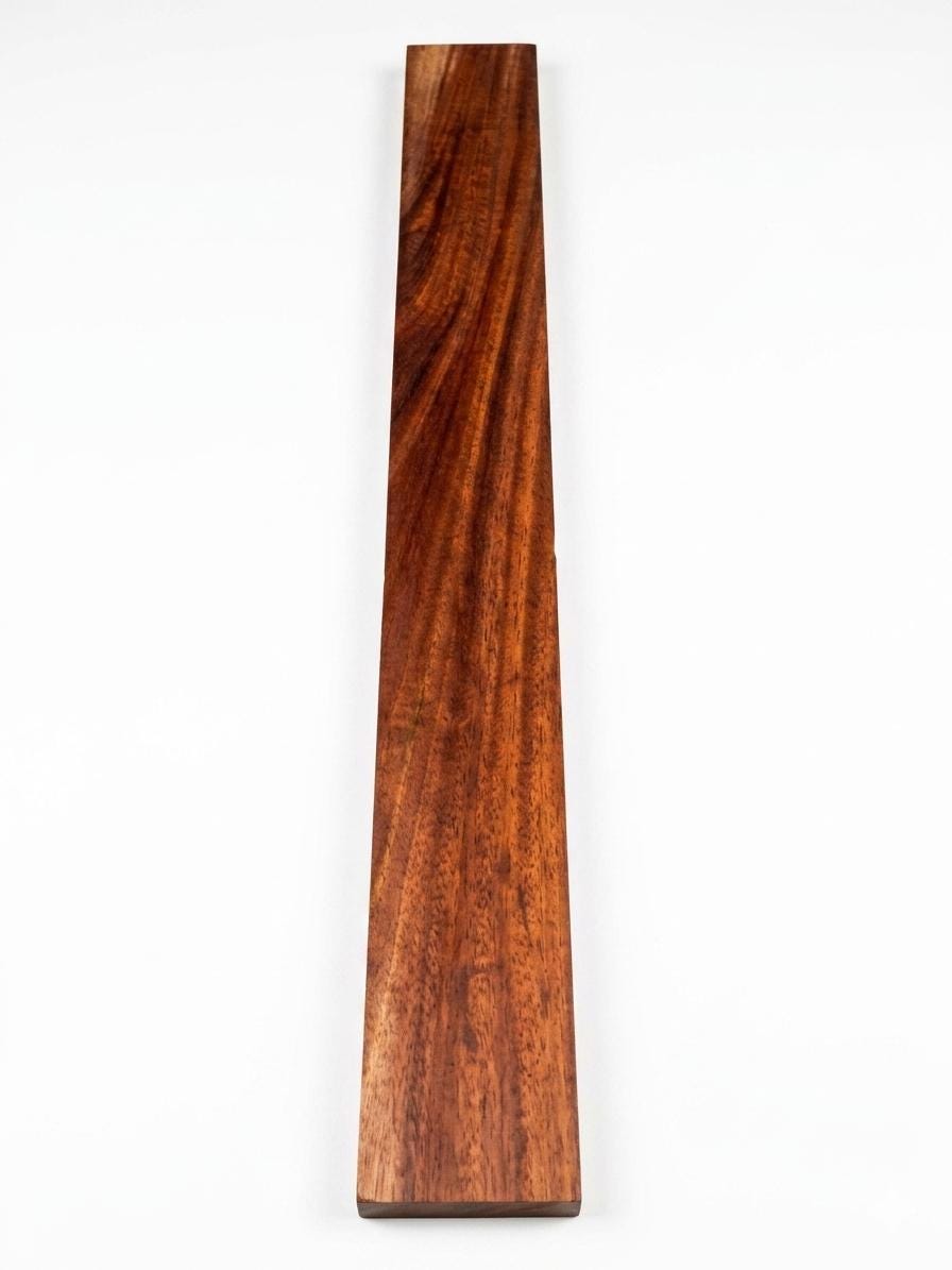 Bubinga exotic wood blank with ribbon figure and subtle chatoyance