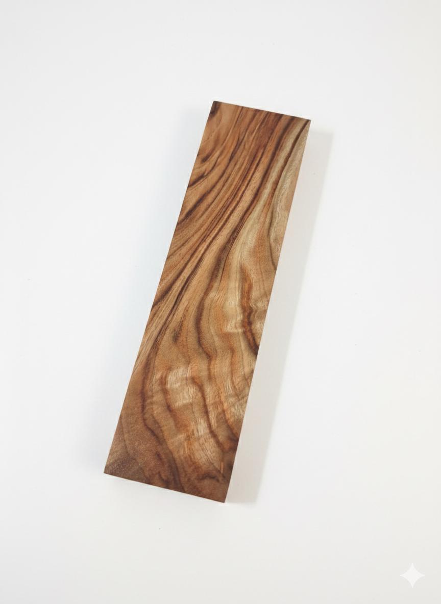 Figured Eucalyptus knife handle blank, 8.75 in, honey-gold grain