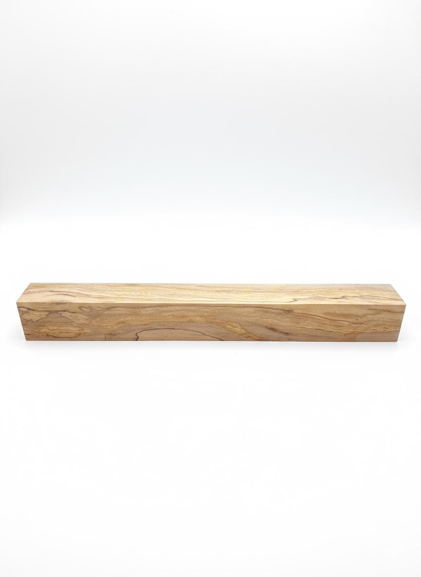 Spalted Maple blank showing golden marbling and dark natural lines