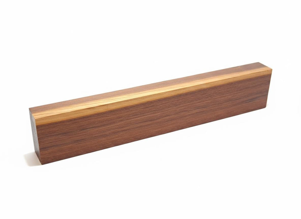 Dense dark brown exotic hardwood blank, 13.25 in, amber grain