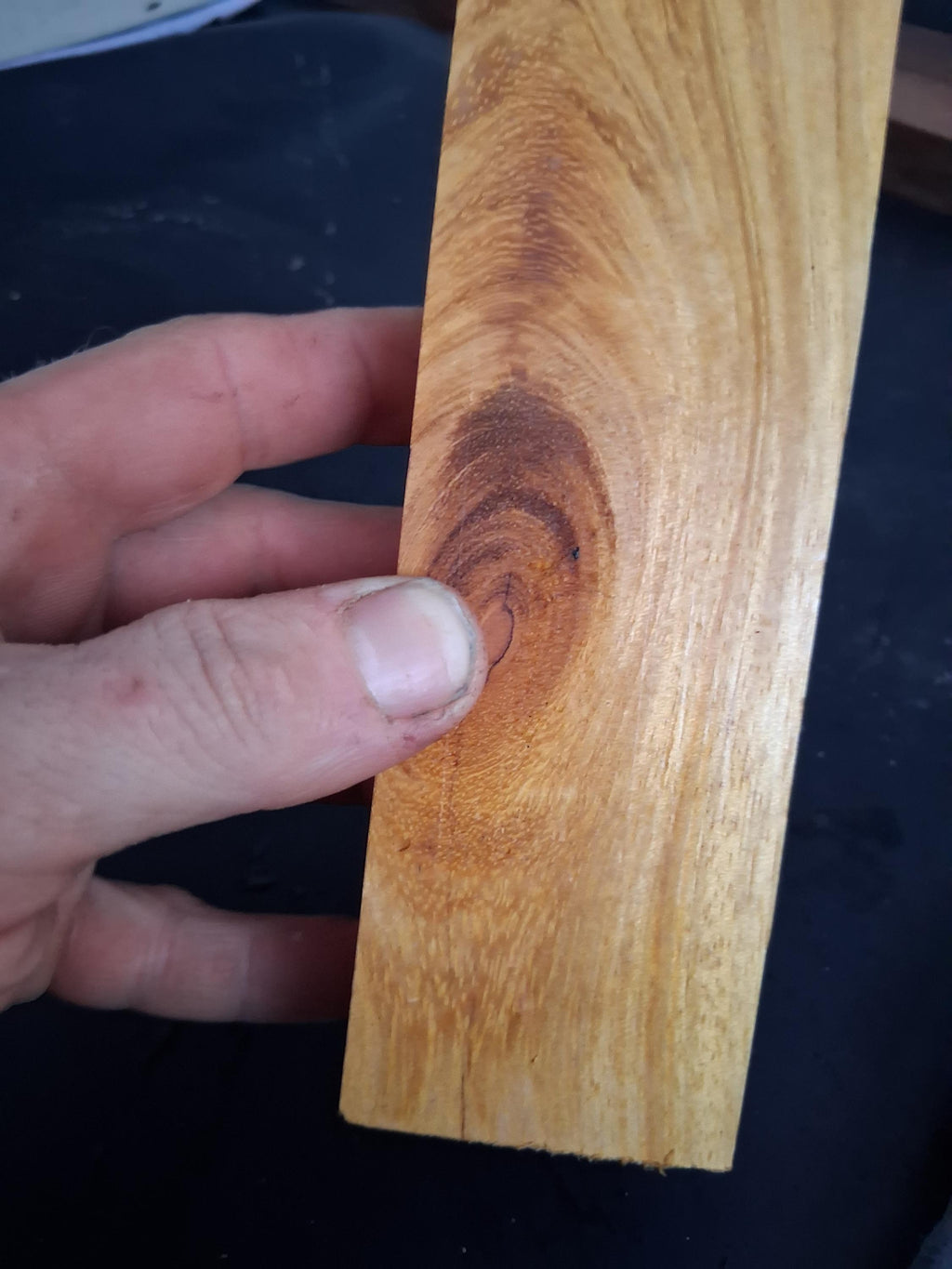 One-of-a-kind golden exotic turning blank with natural grain variation