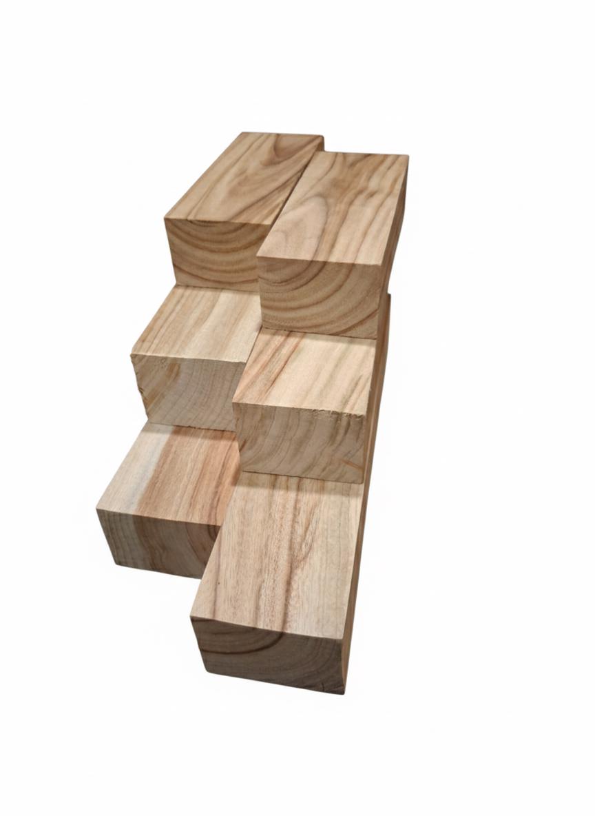 Eucalyptus turning blanks, 6 in pack of 2, red and green grain