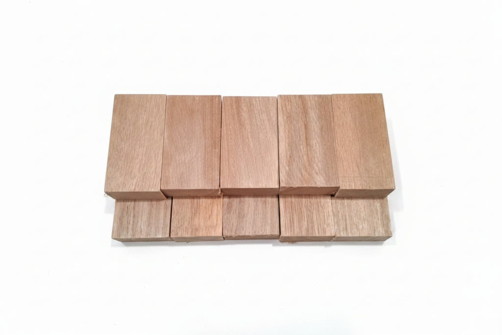 Silky rosé exotic wood blank, 5 in, pink and golden figure