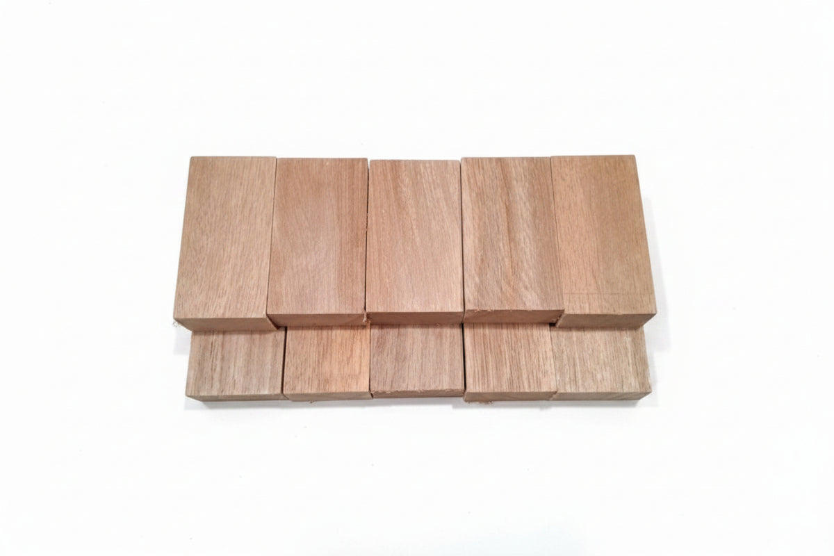 Silky rosé exotic wood blank, 5 in, pink and golden figure