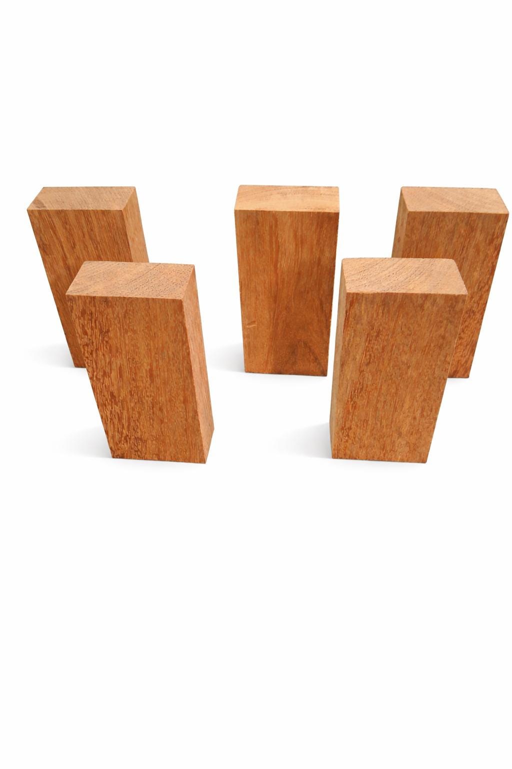 Kempas hardwood turning blank, dense 5 in block