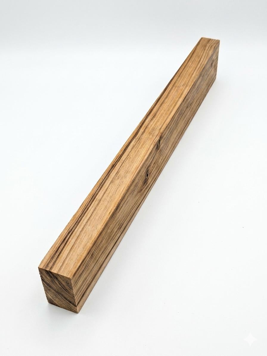 Long Lignum Vitae exotic blank with golden-brown grain and black streaks
