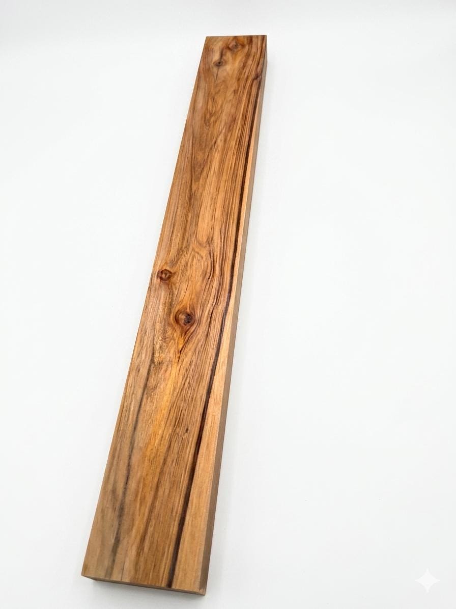 Lignum Vitae blank, ultra-dense 19 in piece with golden-brown color