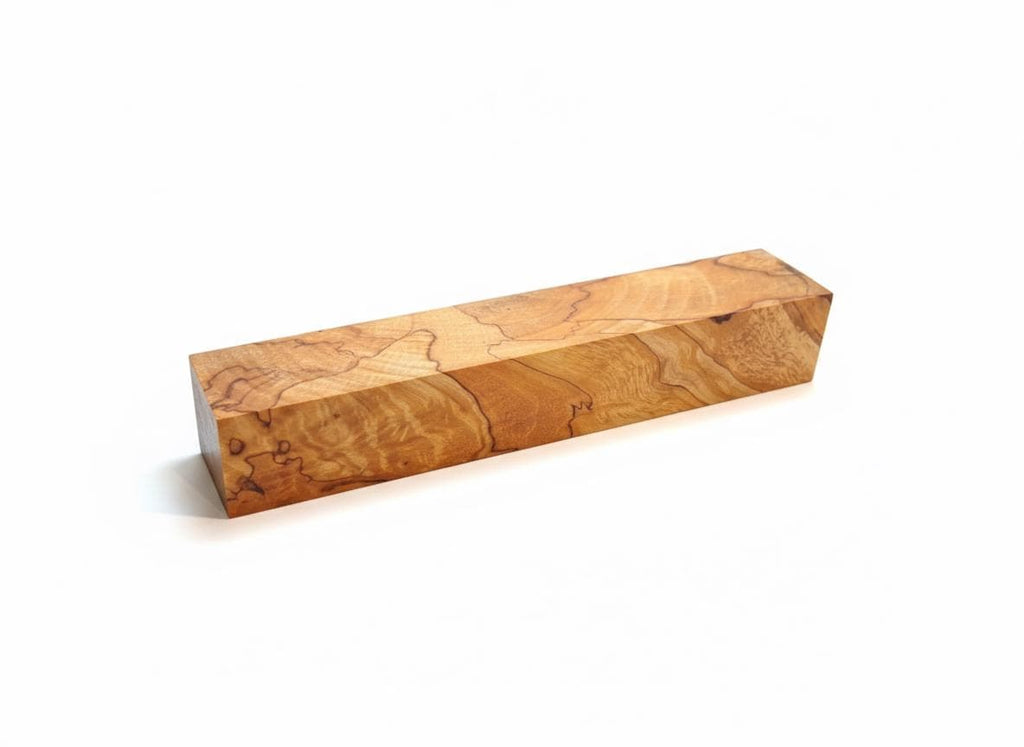 Spalted Yellow Birch blank, 7 in, golden figure and dark zone lines