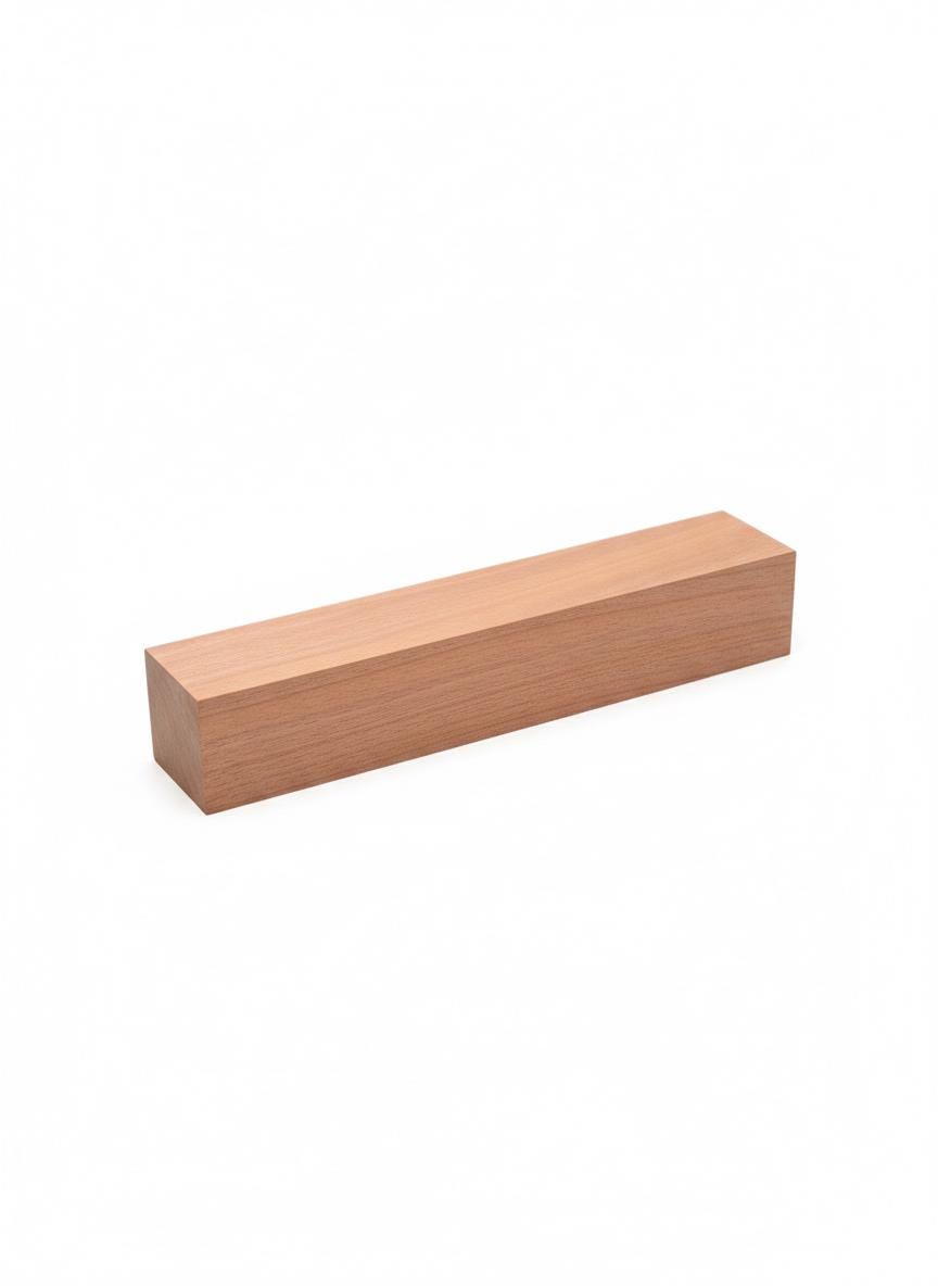 Figured pink exotic hardwood blank with flowing silky grain