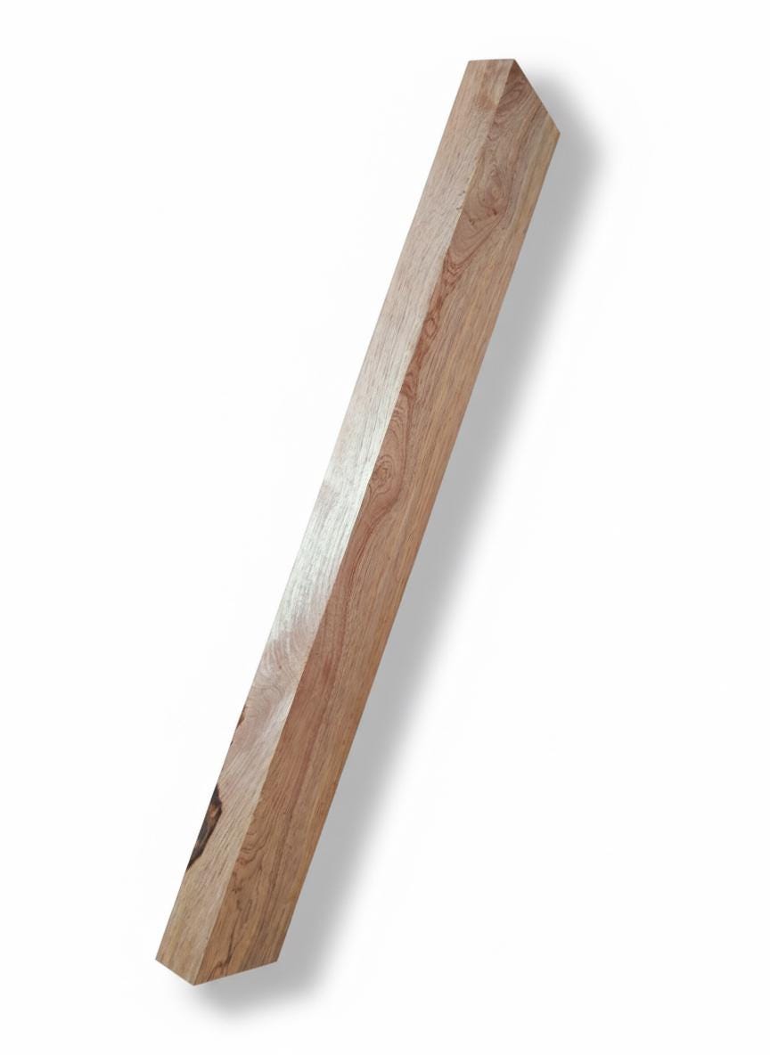 Pink-brown figured exotic hardwood turning blank, 18 in exact piece