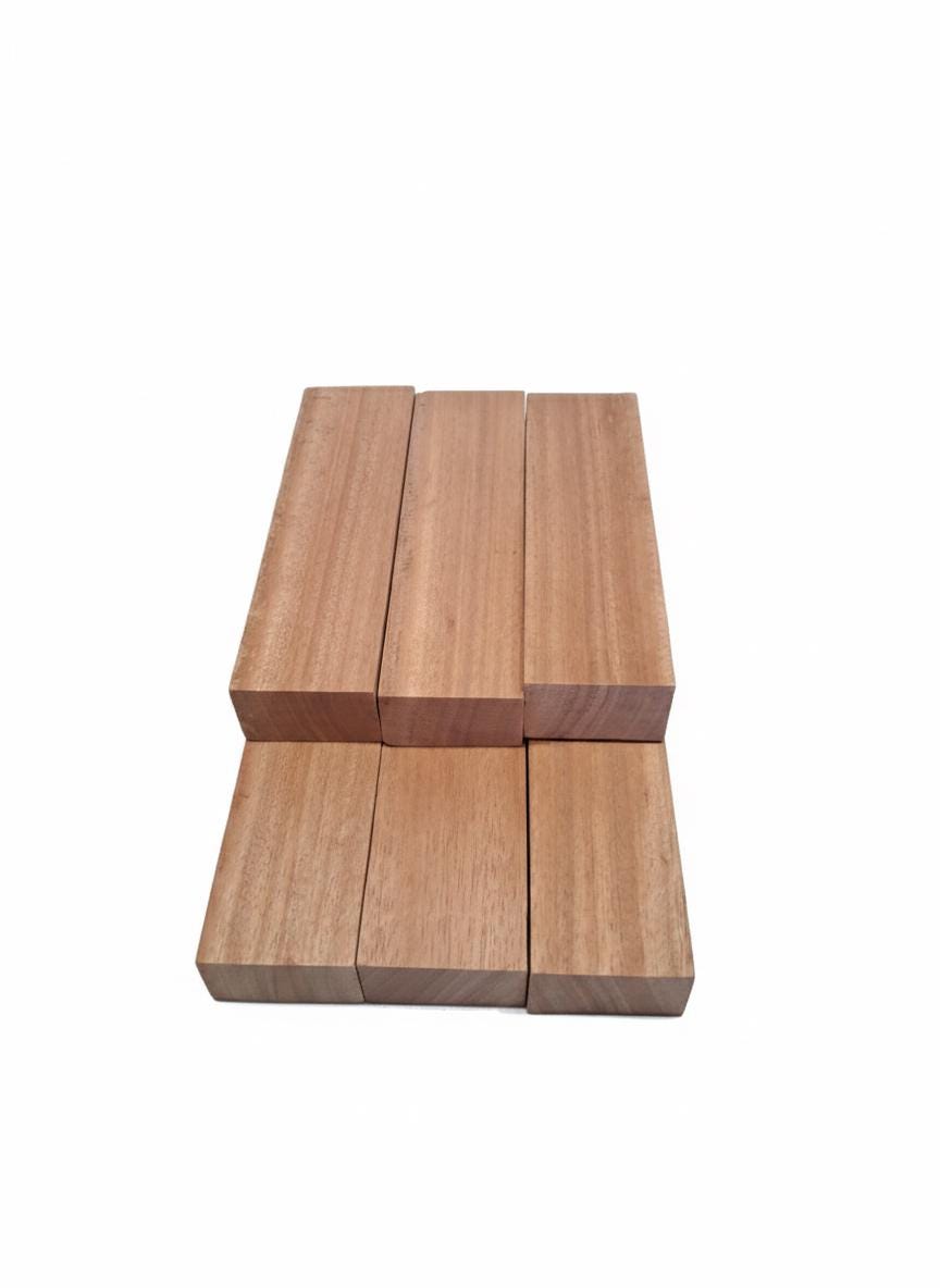 African Mahogany Khaya blanks with warm pink-to-reddish tones