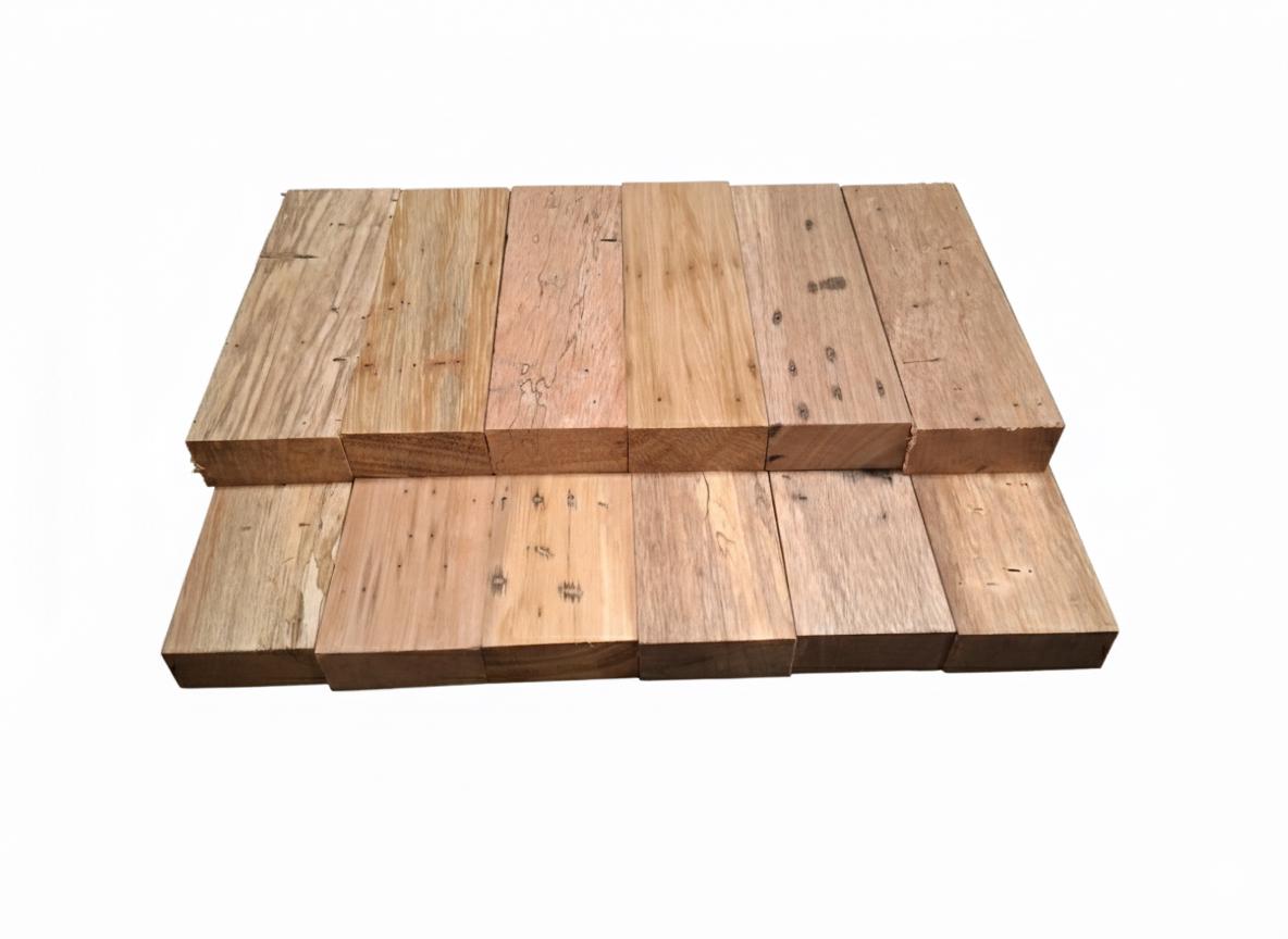 Rose-tone exotic hardwood blanks, pack of 6, rustic character