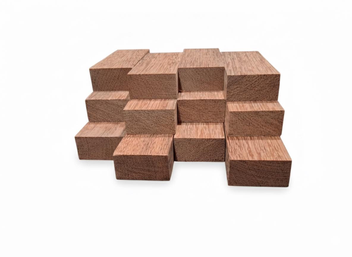 Premium Azobé hardwood blank with tight grain and dense structure