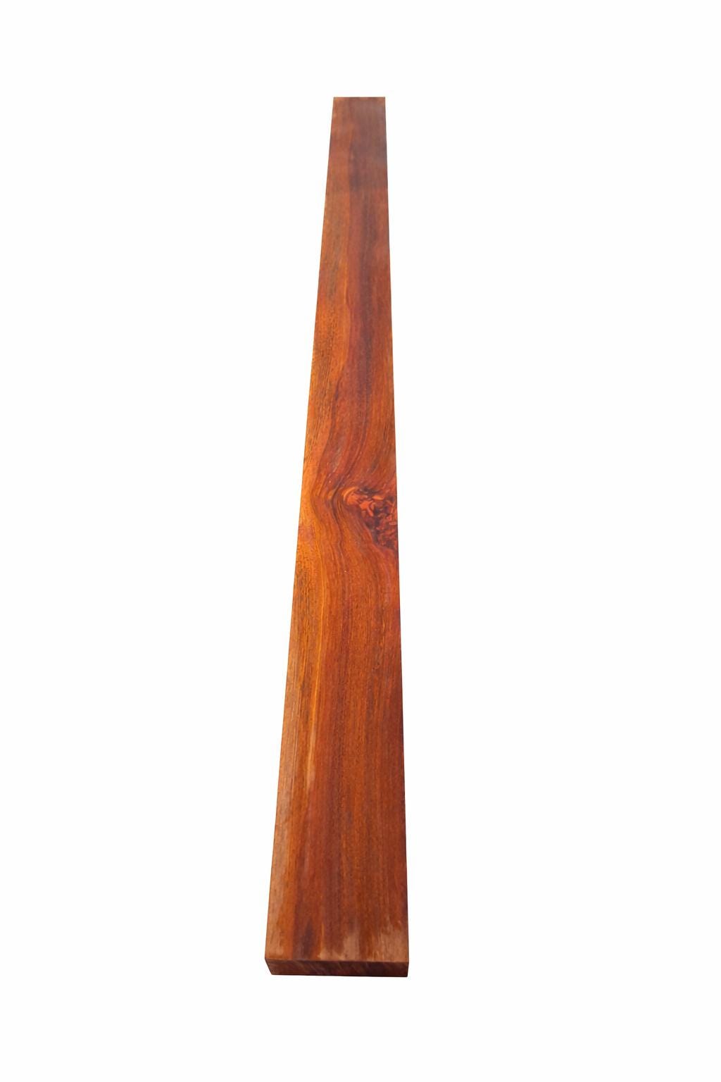 Ultra-dense red-brown exotic hardwood board, 32 in, chatoyant grain