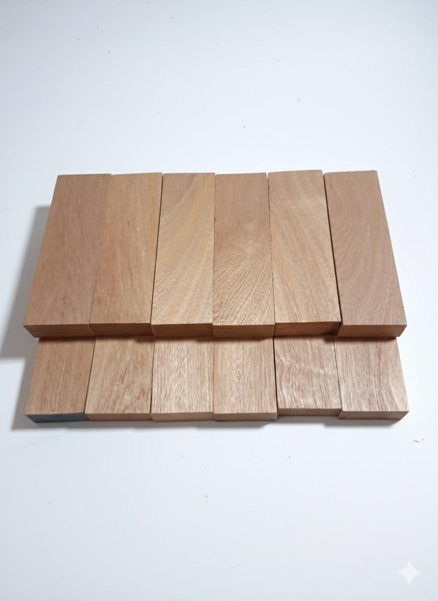 Red-grain exotic hardwood blanks, pack of 2, 6 in handle stock
