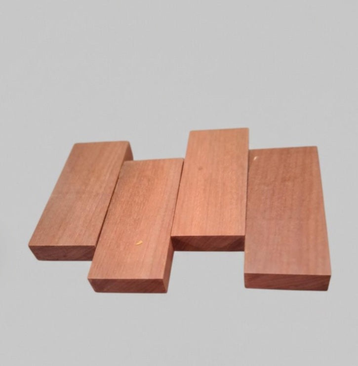 Unconfirmed dense exotic hardwood block showing natural grain for woodworking
