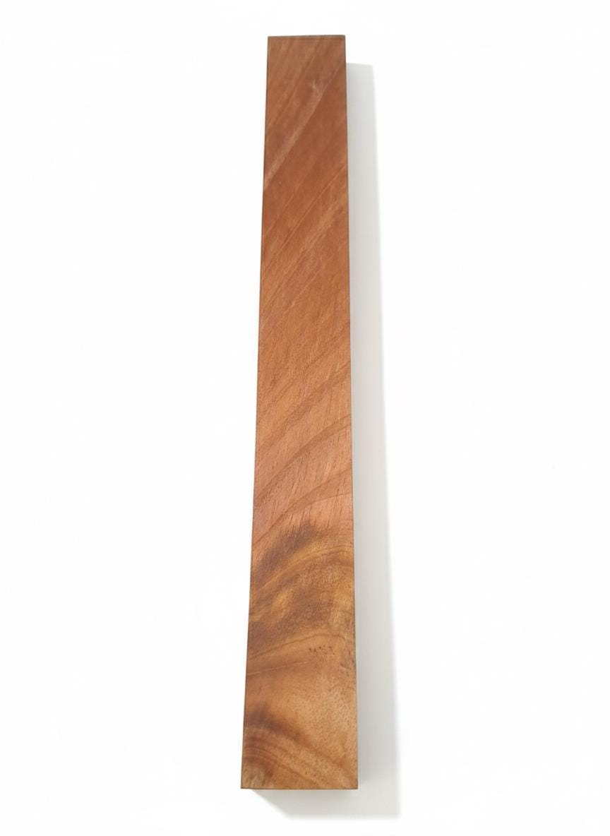 Long spalted hardwood blank with mottled figure and natural dark zone lines