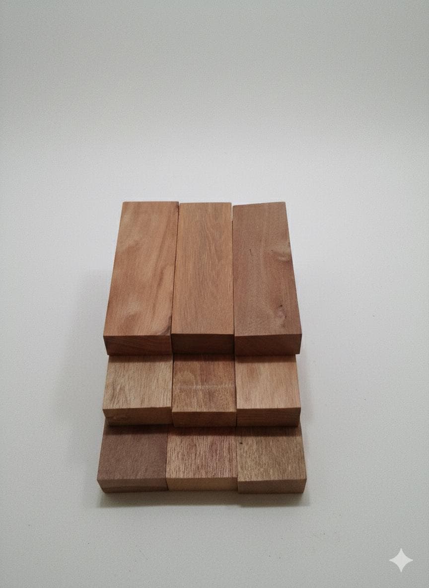 Fine-grain tropical hardwood blank for carving and custom woodworking
