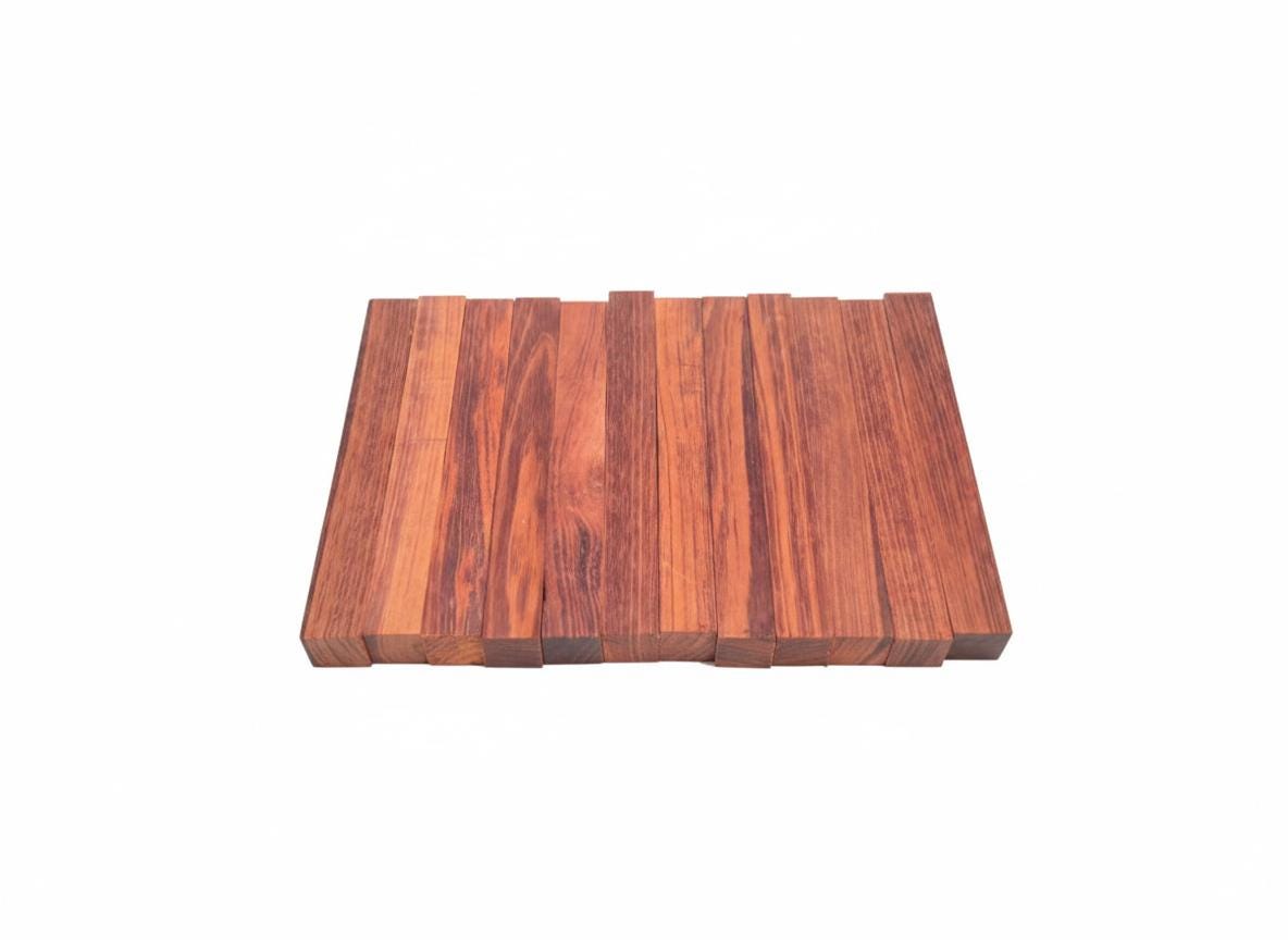 Red Mahogany pen blanks, chatoyant pack of 6, 6 in