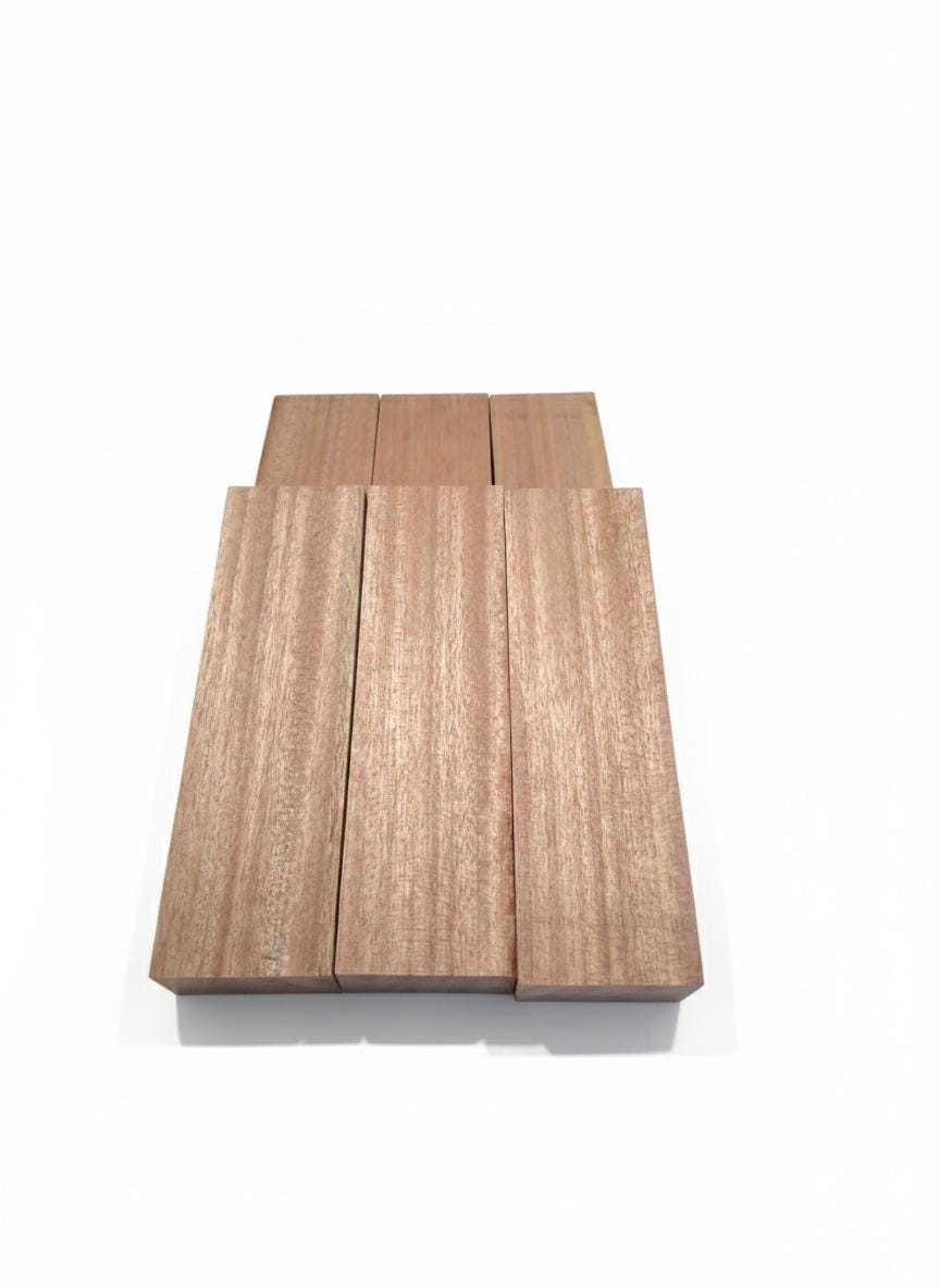 Pink African Mahogany Khaya blanks, lot of 6, 7 in