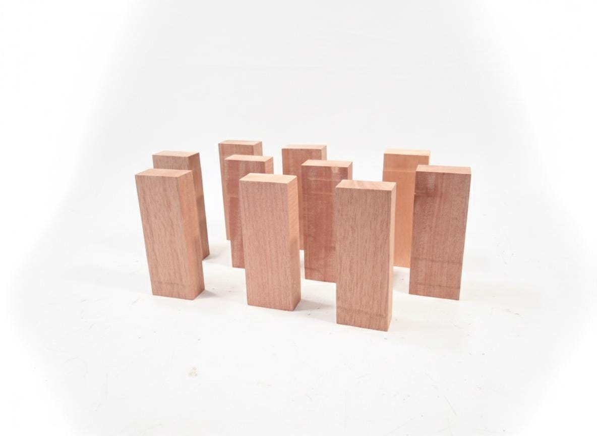 Two silky exotic hardwood blanks with pink-to-light-brown tones