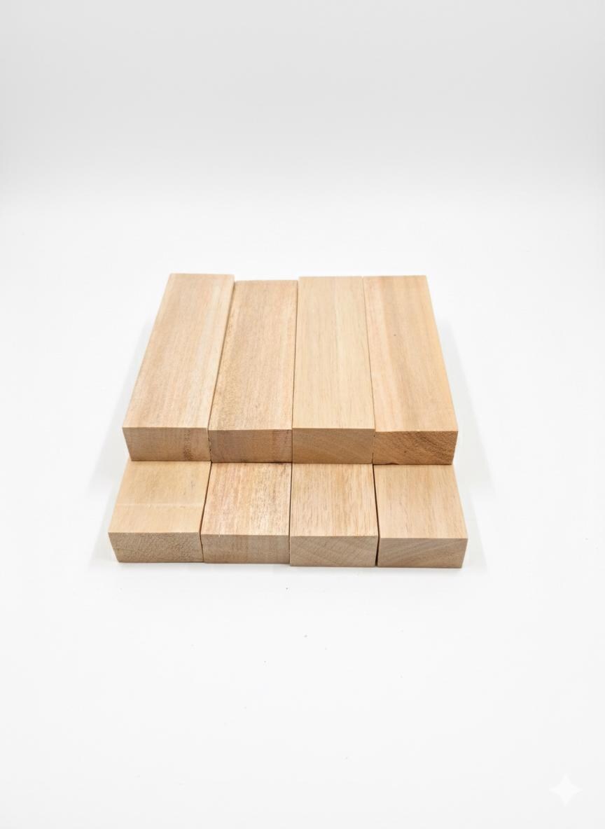 Seven-inch lightweight orange wood blank for handles and turning