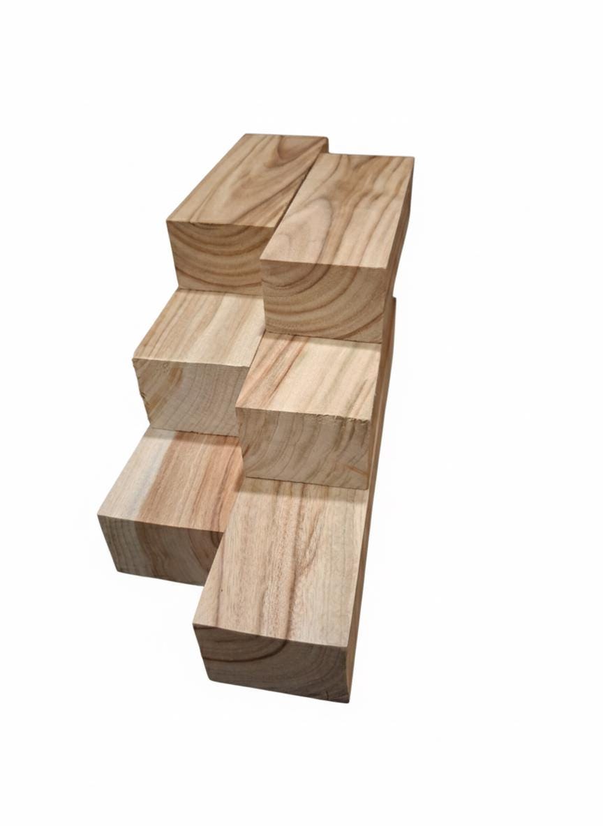 Extra-large Eucalyptus blanks showing natural red and green color variation