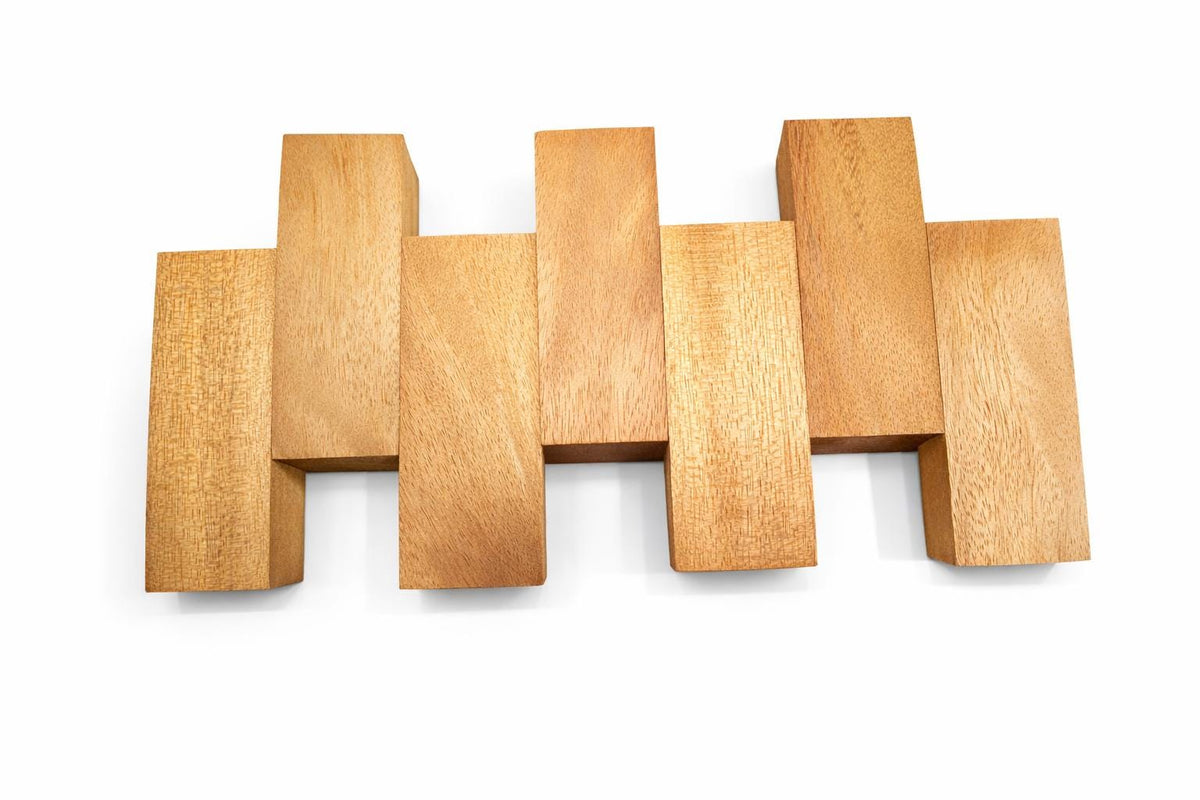 Movingui hardwood blank, 5 in, golden metallic silky grain