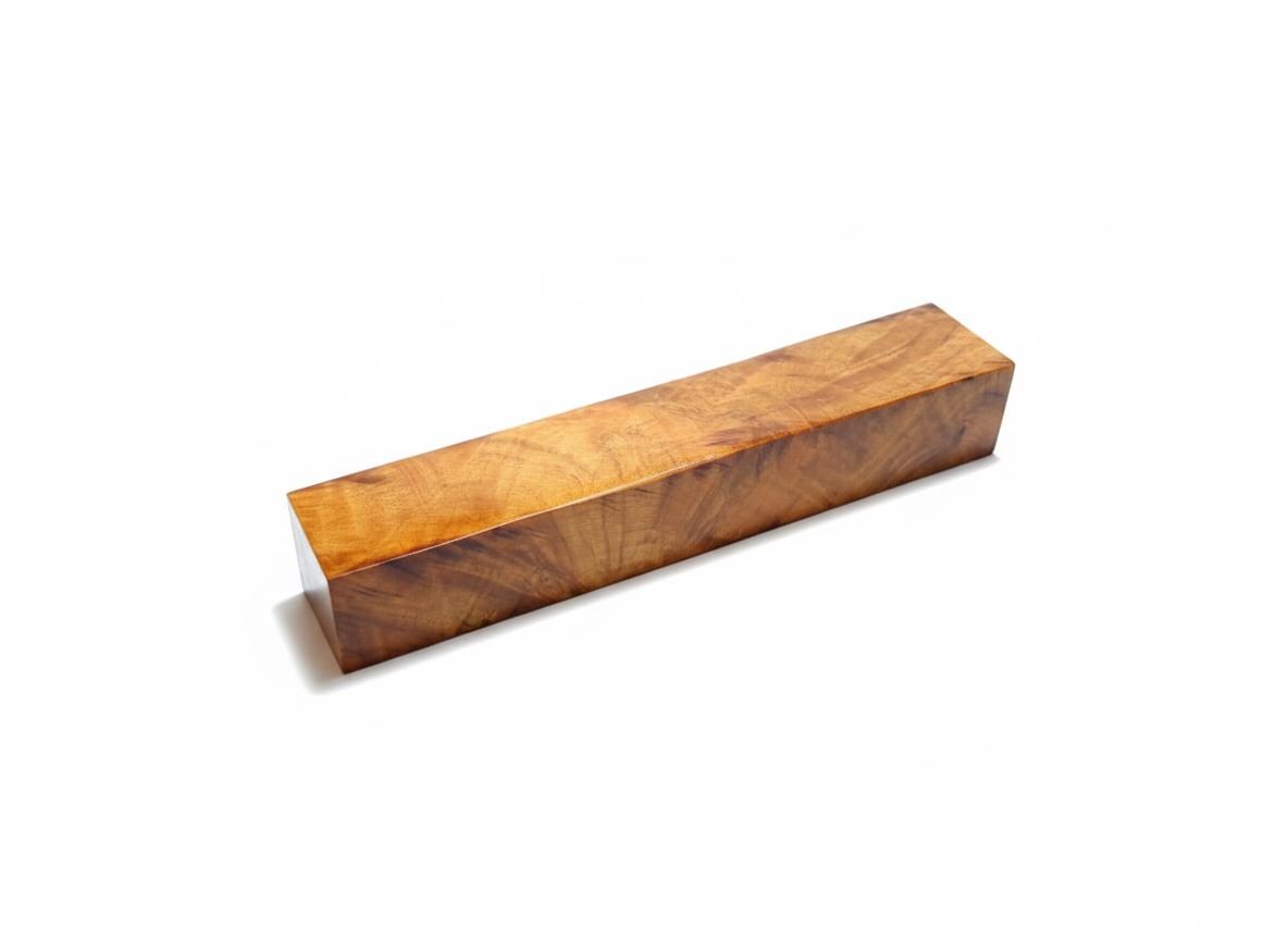 Natural Maple Burl blank showing burl eyes and amber circular grain