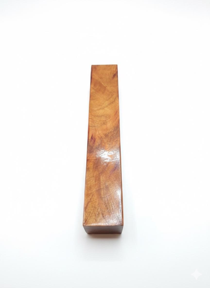Maple Burl wood blank, 6.25 in, golden-honey swirling figure