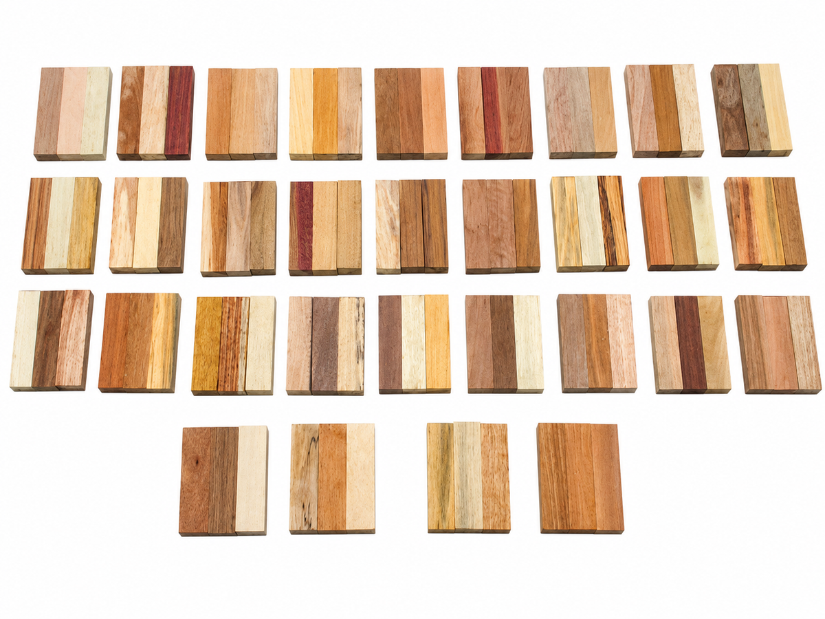 High-density exotic hardwood blank pack, 7 in, dense handle stock