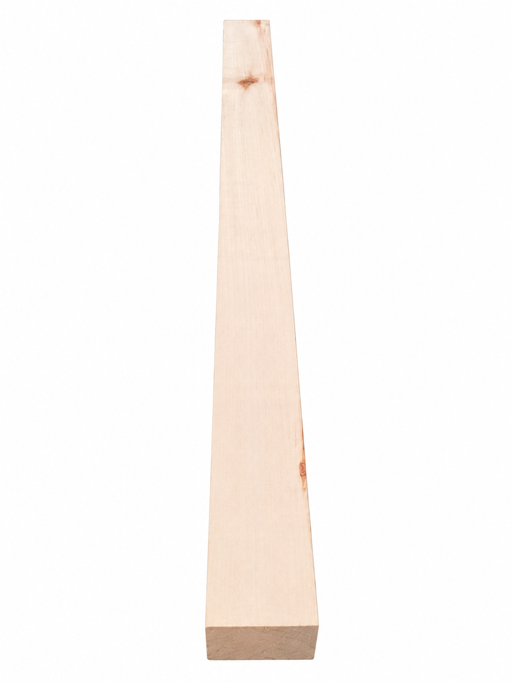 Ivory-white exotic hardwood board, 37 in, fine grain