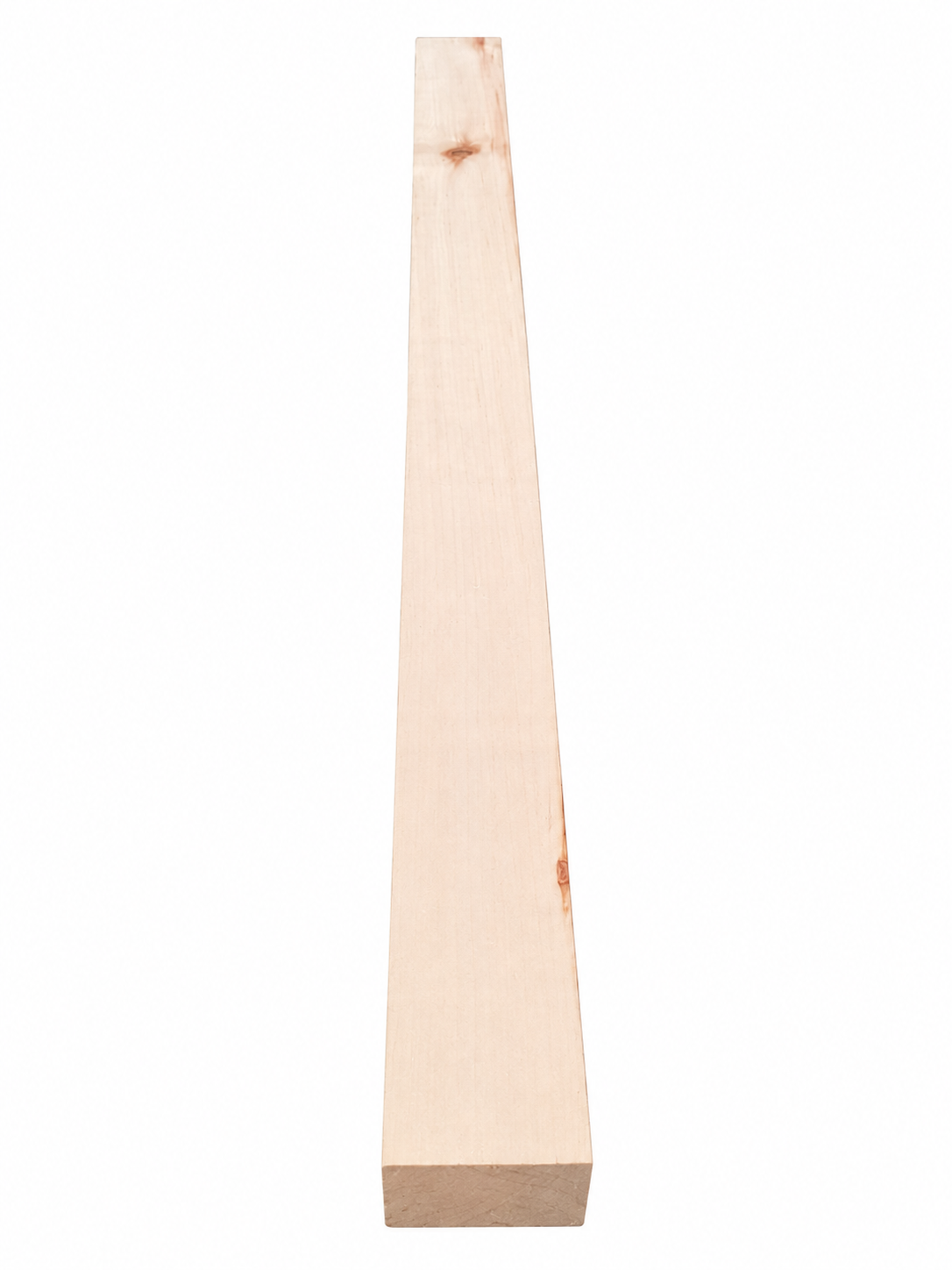 Ivory-white exotic hardwood board, 37 in, fine grain