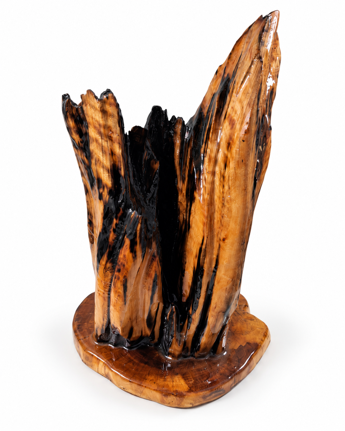 Natural Form II abstract wood and clear epoxy sculpture, exact piece shown