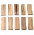 Spalted exotic wood boards, set of 10, 6.5 in with zone-line figure