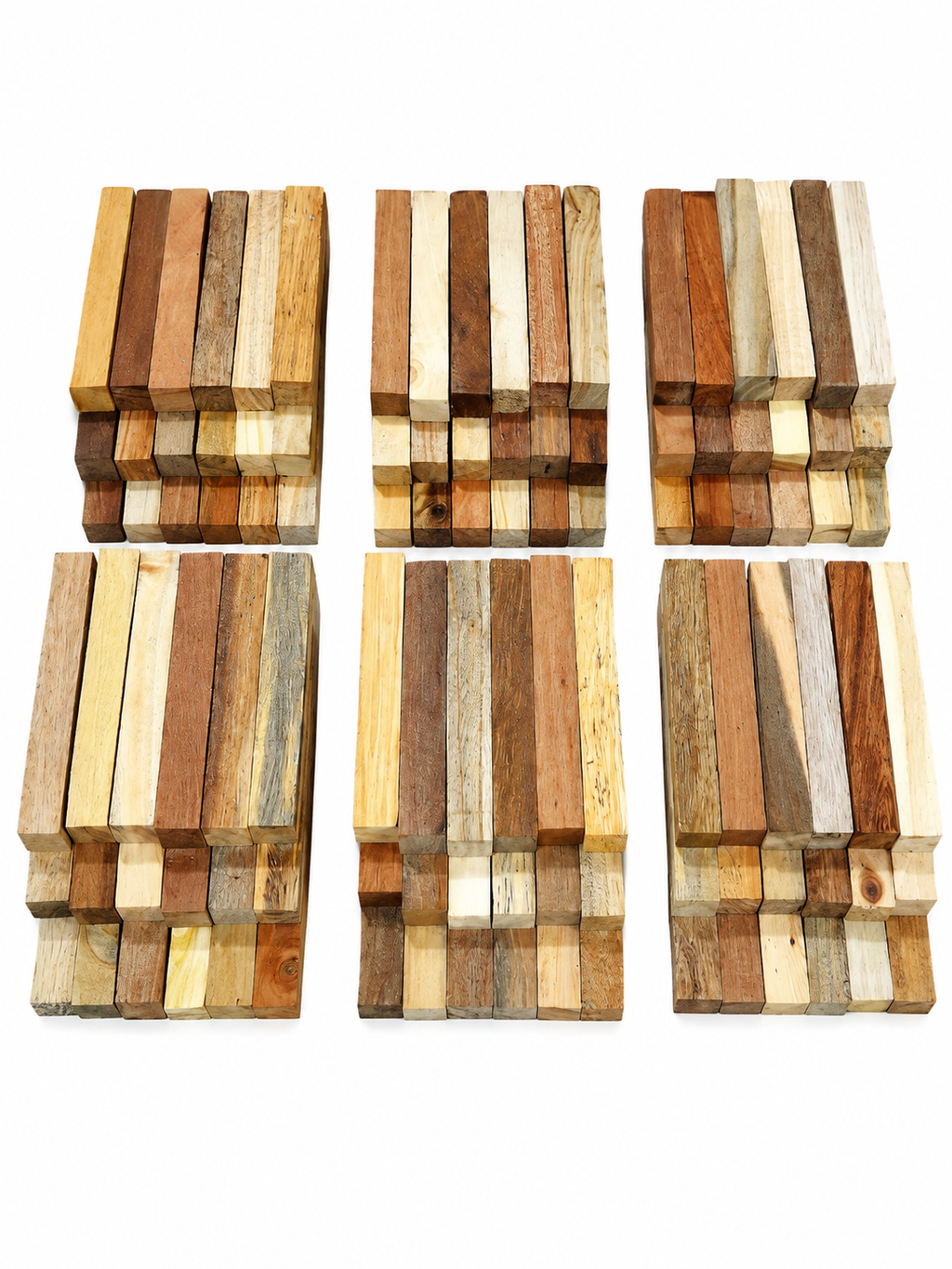 Exotic wood pen blanks, clearance pack of 18, mixed species