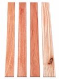Lot #4, four Rosewood long boards with salmon and pink-brown tones