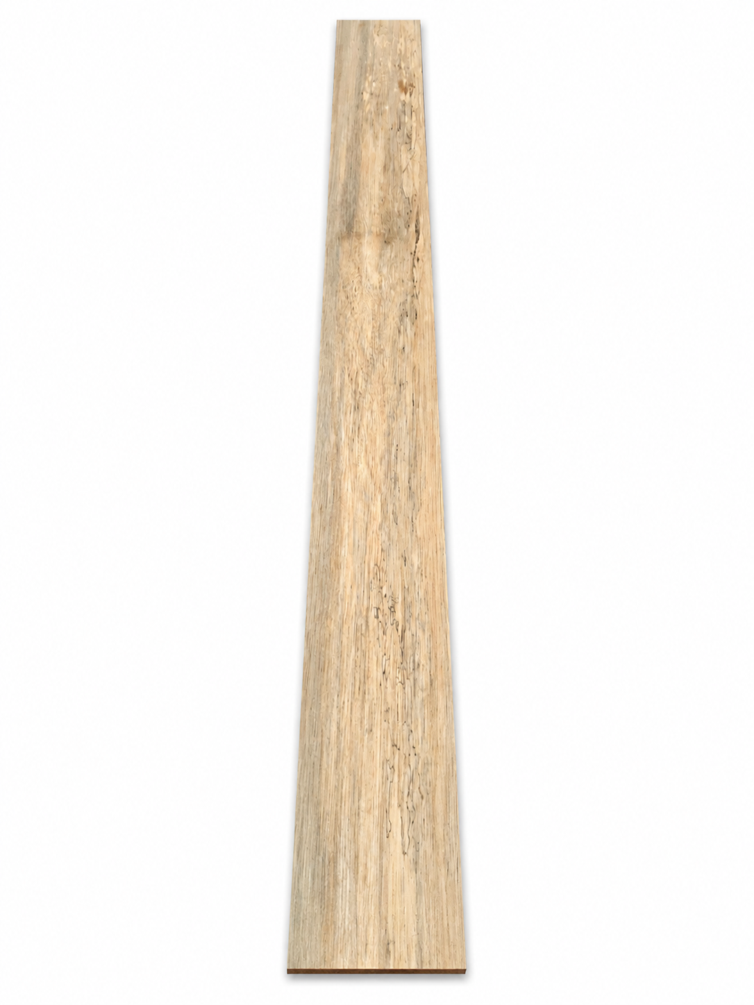 Lot #9 spalted exotic hardwood board, 39 in, cream-honey color